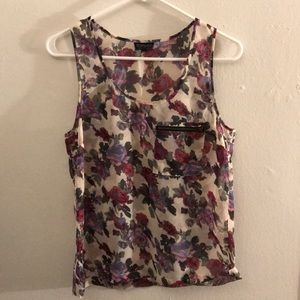 Topshop | Floral Purple Tank Blouse